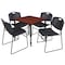 Regency Tables > Height Adjustable > Square Table & Chair Sets, 30 W, 30 L, 23-35 H, Cherry TB3030CHAPBK44BK - alternate 1
